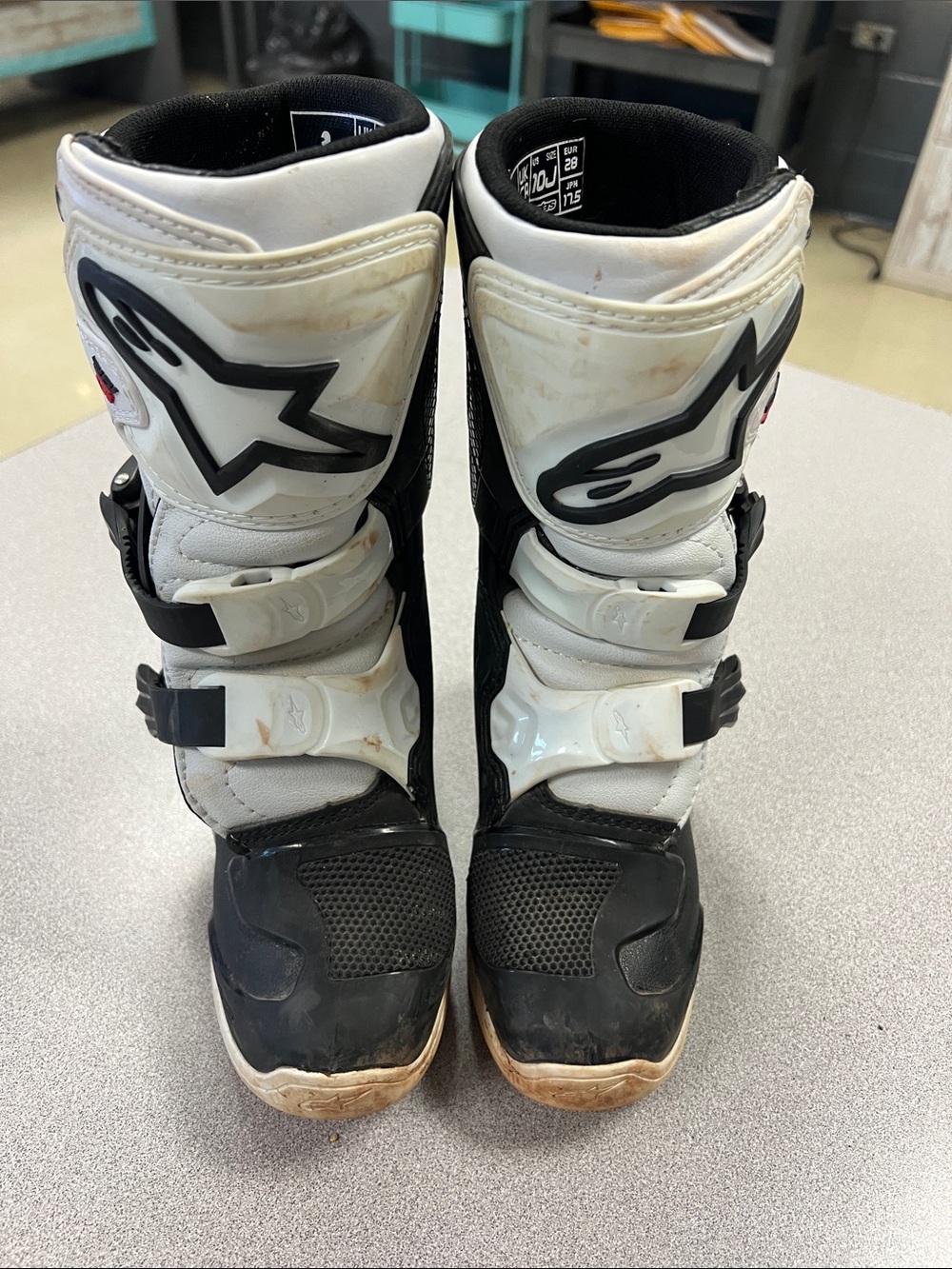 Alpinestars White and Black Off-Road Motorcycle Boots